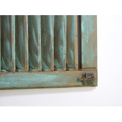 Drewniana okiennica Vintage dwustronna dwukolorowa 112x40cm